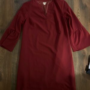J. Crew Long Sleeve Dress with Flutter Sleeve